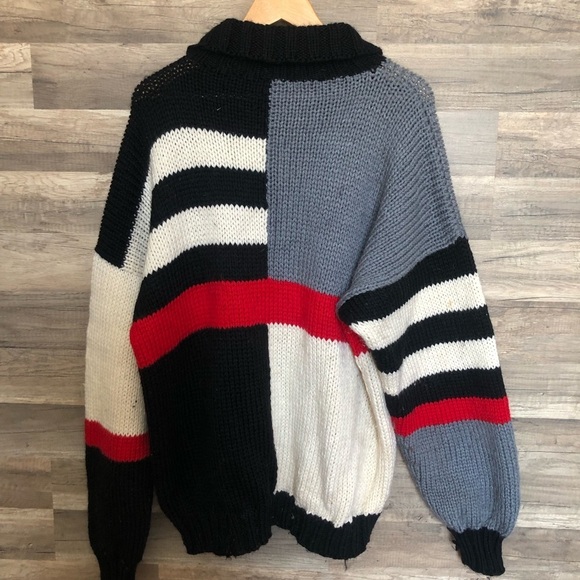 Vintage Hand Knit Chunky Knit Cozy Wool Sweater Large - Picture 5 of 7